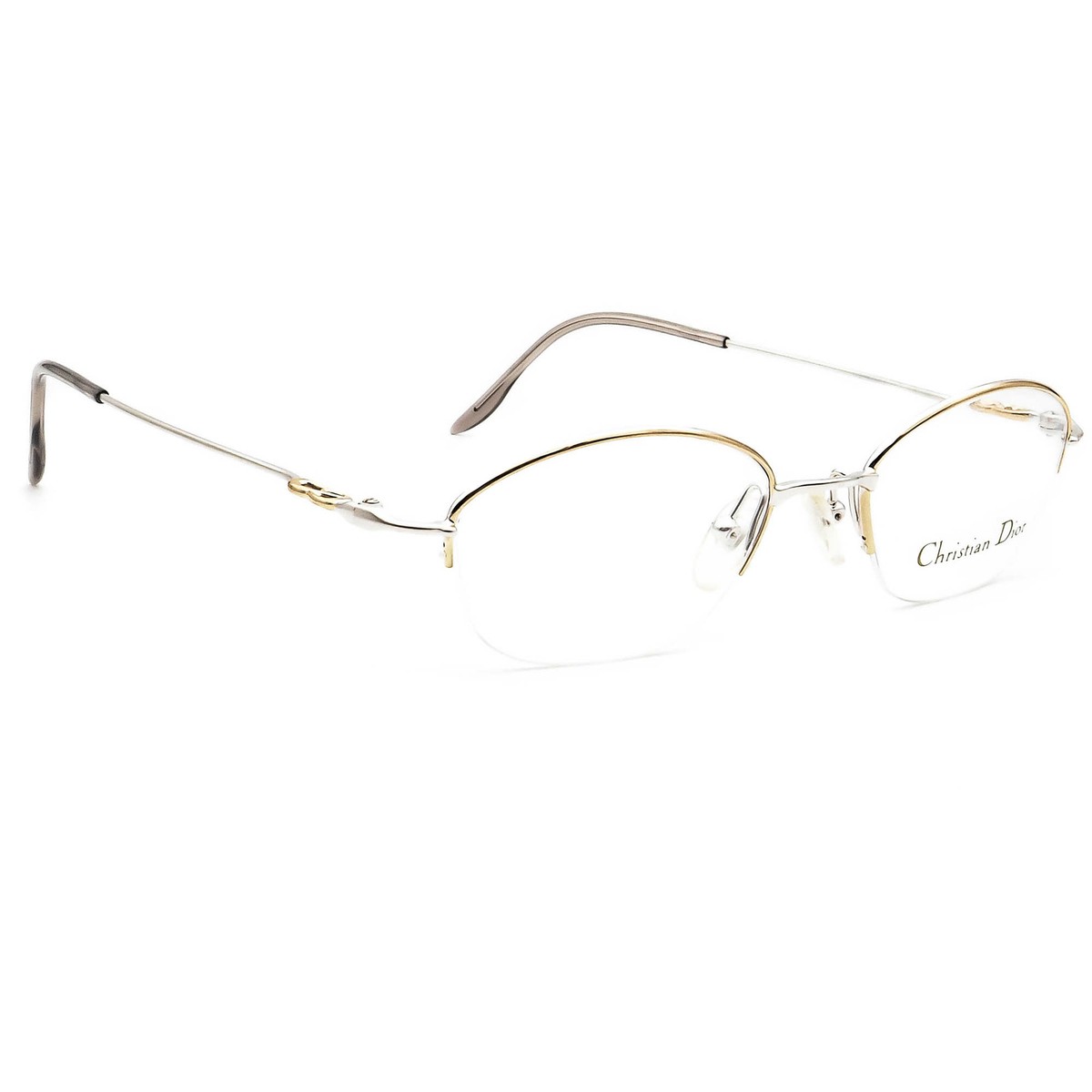 Christian Dior Eyeglasses CD 3549 24Z Silver&Gold Half Rim Christian Dior Eyeglasses CD 3549 24Z Silver&Gold Half Rim