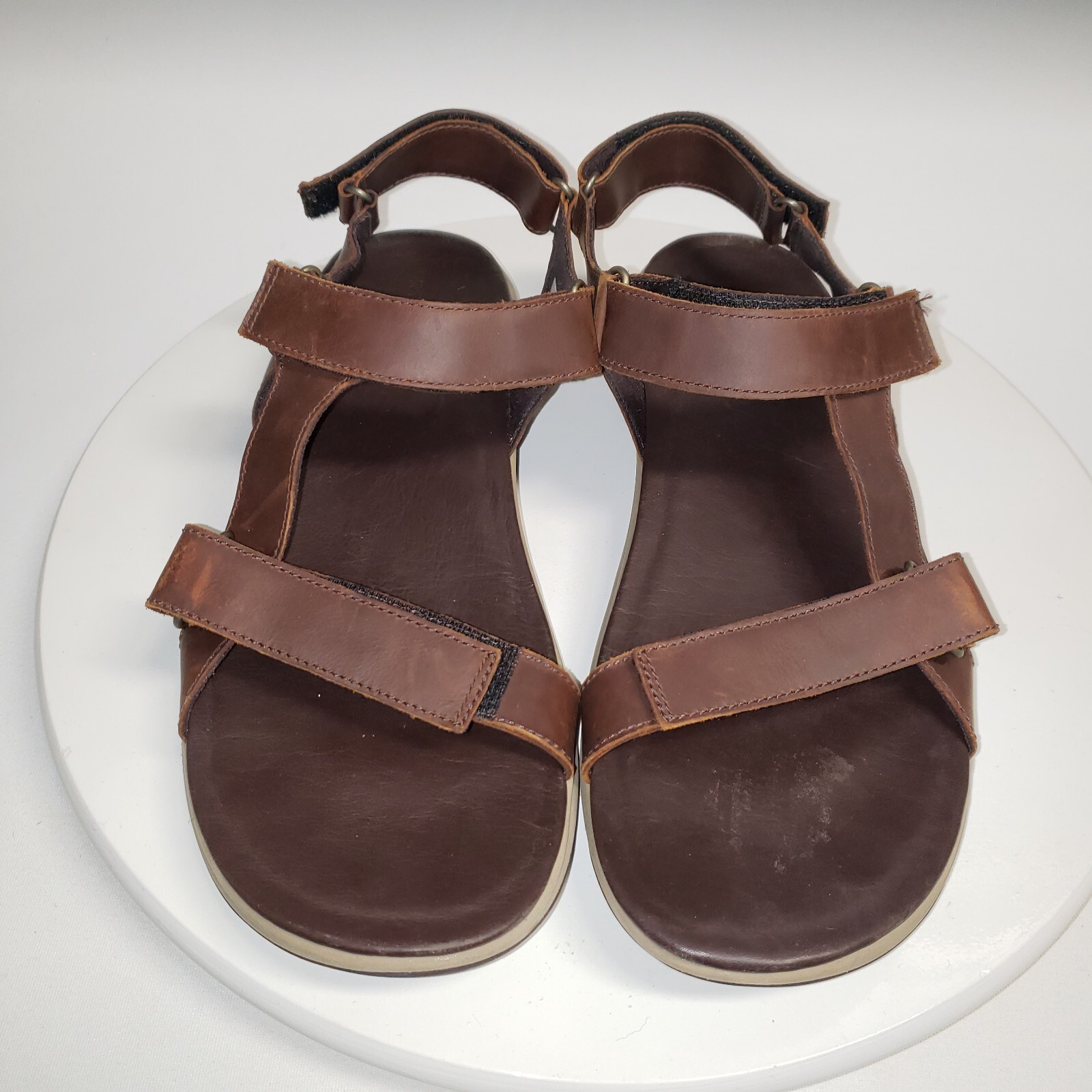 Merrell Sandali Uomo 11 Pelle Marrone Punta Aperta Minimalista Stappy Regolabili