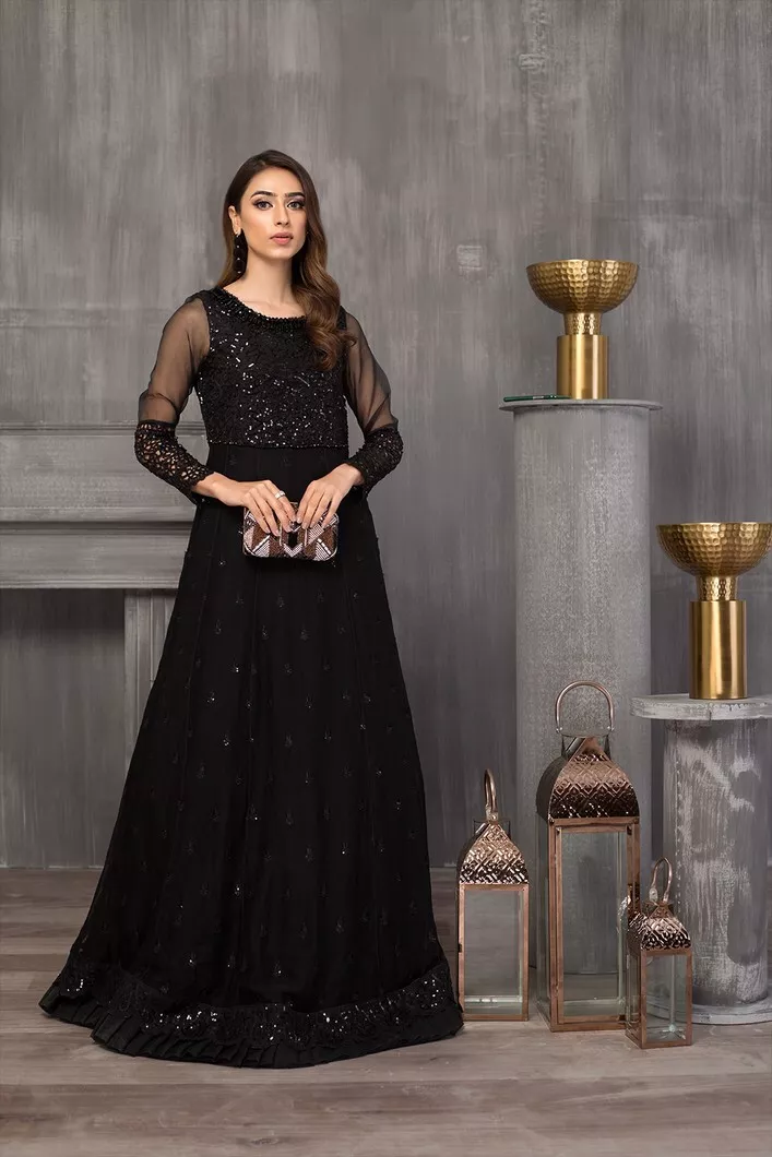 Black Iznik Net Maxi Dress Size Medium