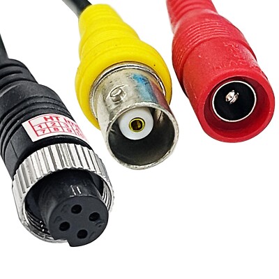 RED WOLF 4 PIN auf RCA Cinch A/V Adapter Rückfahrkamera Stecker DC Netzanschl.