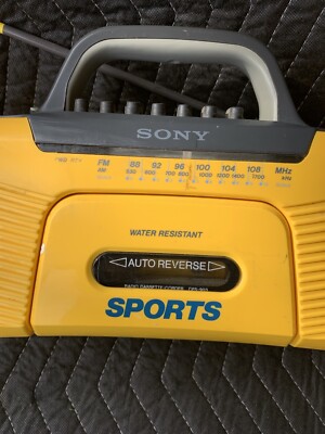 AS IS Sony Sports Boombox CFS-903 Yellow Water Resistant AM/FM FOR