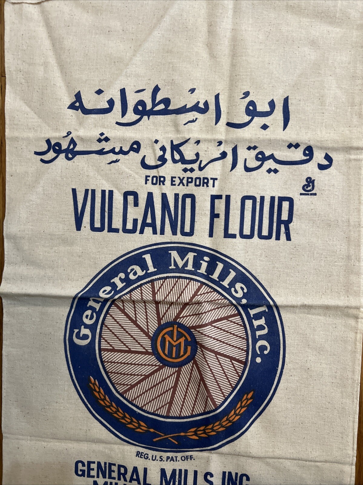 Rare VTG  General Mills 100lb Cloth Flour Sack Unwashed NOS