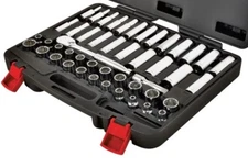 Powerbuilt 47 pc 3/8” Drive SAE & Metric Mechanics Tool Socket Set w/Ratchet