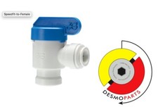 John Guest PPSV500822W Quick Connect 1/4"x1/4" Elbow Shut-off Valve, RO, Fridge