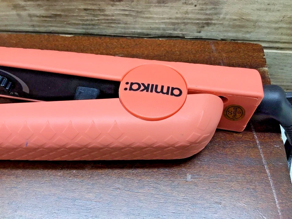 AMIKA FLAT IRON Strand Perfect Ceramic Styler Dual Power PEACH 1.25" - Image 3 of 4