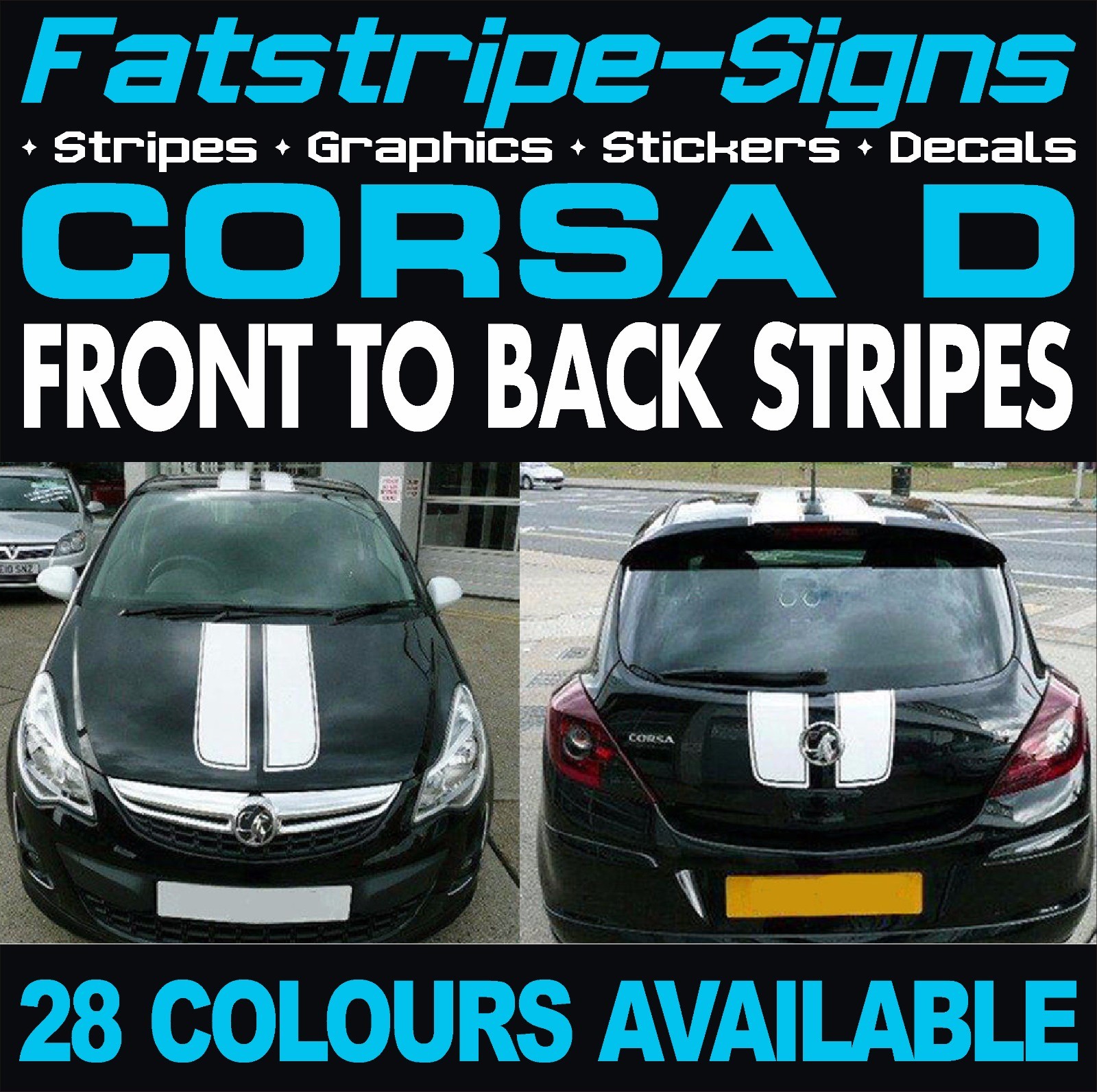 to fit VAUXHALL CORSA D STRIPES GRAPHICS STICKERS DECALS SXI GSI VXR S ...