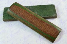 Pair of Green & Brown Burlap Canvas Micarta Knife Scales Knife Making Parts