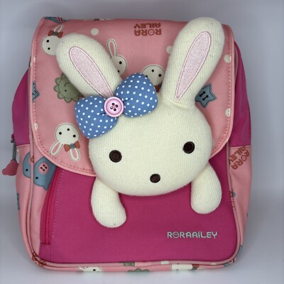 Rora Ailey Bunny Rabbit Backpack Pink Printed - Broken Buckle