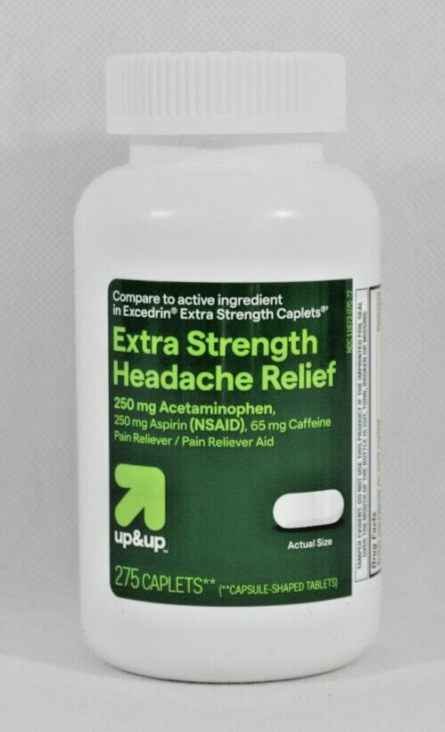 Up & Up Extra Strength Headache Relief 275 Caplets New Free Shipping 07/2026