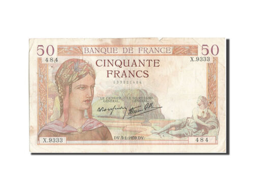 [#205521] Billet, France, 50 Francs, 50 F 1934-1940 ''Cérès'', 1939, 1939-01-05, - Afbeelding 1 van 2