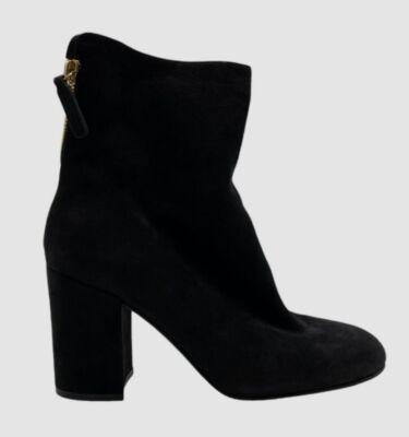 Gianvito Rossi Women's Black Suede Ankle Boots Shoes Size 36.5