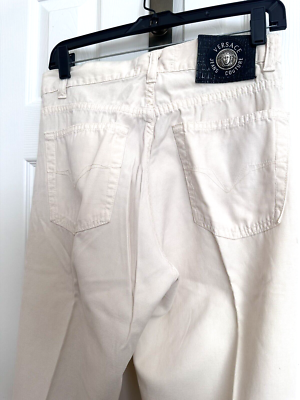 Vintage Versace Couture Womens Jeans 90's White Jeans Made Vintage Versace Couture Womens Jeans 90's White Jeans Made