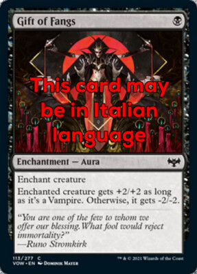 MTG 4x GIFT OF FANGS EXC - HUNDEGESCHENK - VOW - MAGIC