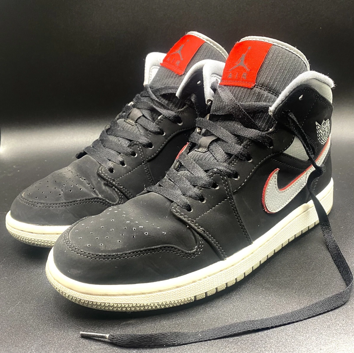 Nike Air Jordan 1 Mid u0026#039;Black Greyu0026#039; Menu0026#039;s Sneakers |  554724-060 | - Size 8 | eBay