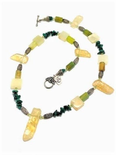 Schmuckset - Citrin, italienischer Onyx, Malachit, Glas, Kristall & Zinn - Bild 5 von 10