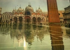 Vintage 24x17.5 Photograh Poster Venezia Piazza San Marco Editrice Italy 