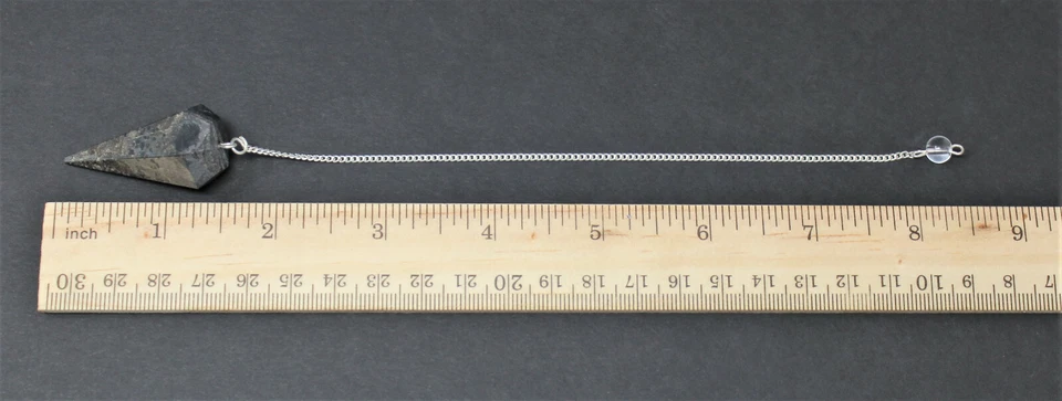 Hematite Faceted Pendulum with Chain (Dowsing, Divination) - Image 2 of 4