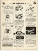 1939 PAPER AD Strat O Flier Box Style Kite Hi-Flier Biplane Design
