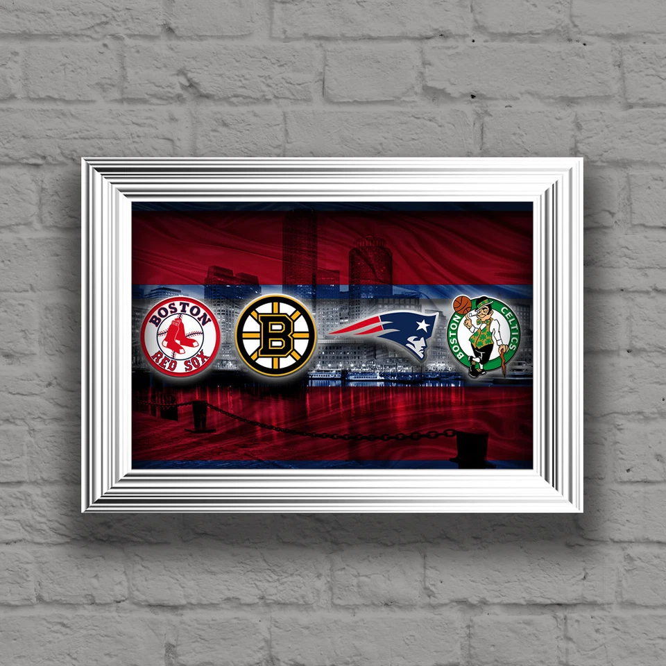 Boston Sports Teams 16x20in Poster Red Sox Patriots Celtics Bruins Free Ship - Image 3 of 3