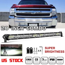Slim 20'' LED Light Bar For 2007-2013 Chevy Silverado 1500/2500/3500 Car Bumper