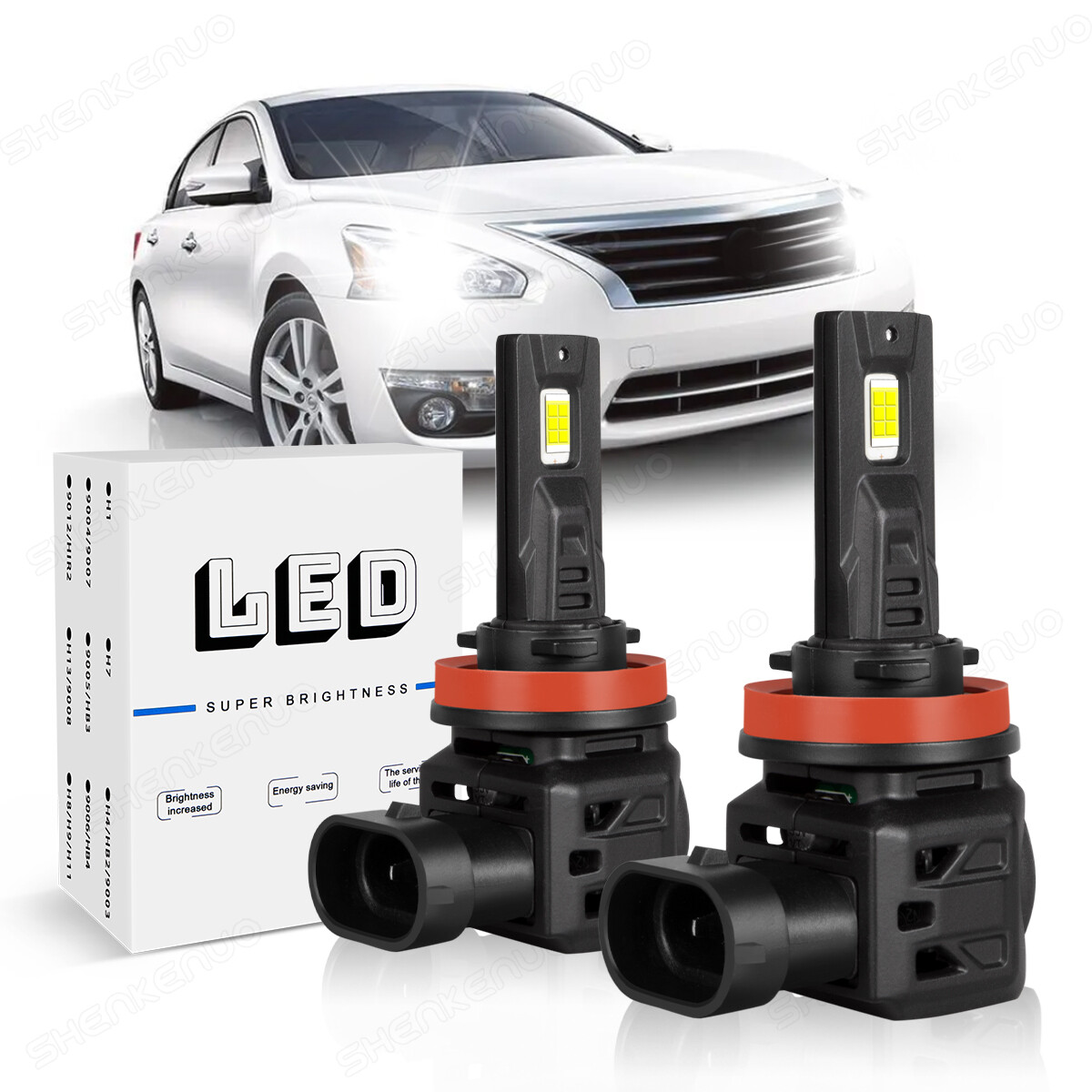 For Nissan Altima 2010-2018 A Set H11/H9 LED Headlight High/Low