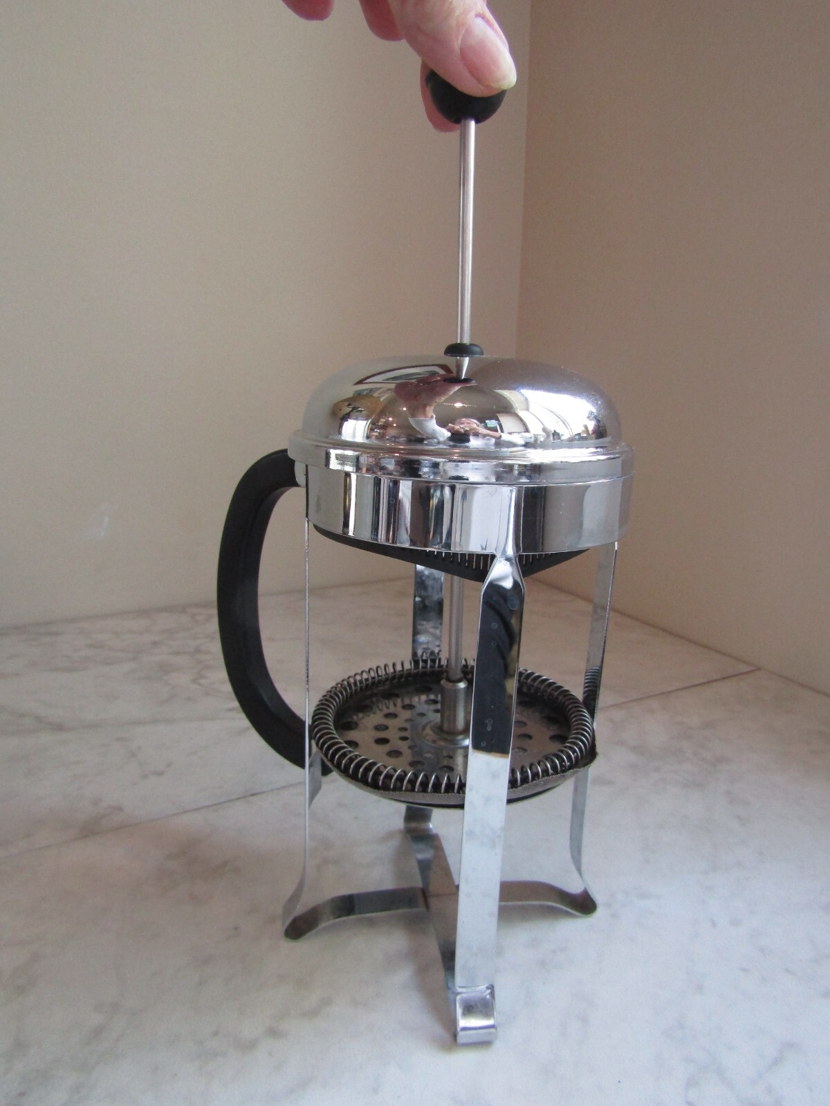 Vintage Bodum Bonjour French Press Coffee/ Tea Carafe 12 Cup Glass/Stainless VGC