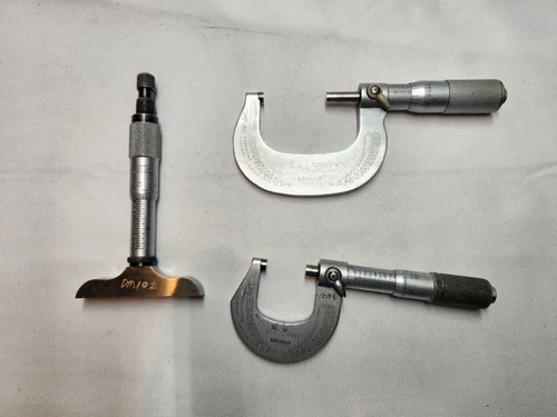 STARRETT  No 440 Depth Micrometer 0-1 & 2 Mitutoyo Micrometers 0-1 & 1-2"