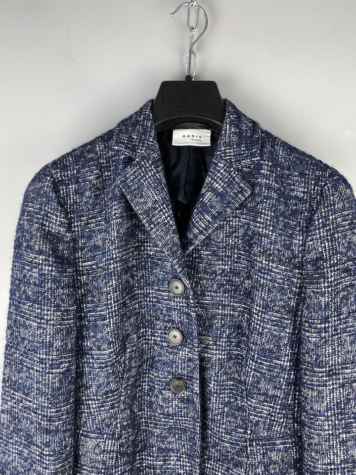 Akris Punto Womens Wool Alpaca Knit Button Casual Blazer Jacket Size S / US 4 - Image 3 of 4