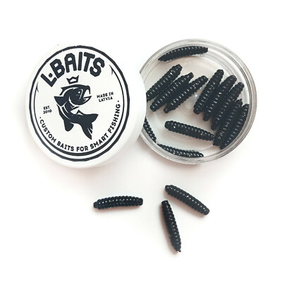 L.BAITS LBAITS LARVA 1.2'' Handmade Soft Scented Salty Maggot Trout Lure #102