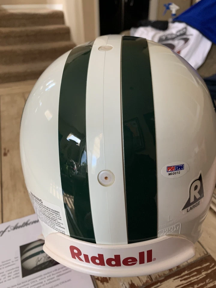 Joe Namath Autographed/Signed Authentic Full Size Helmet New York Jets NY - Image 4 of 4