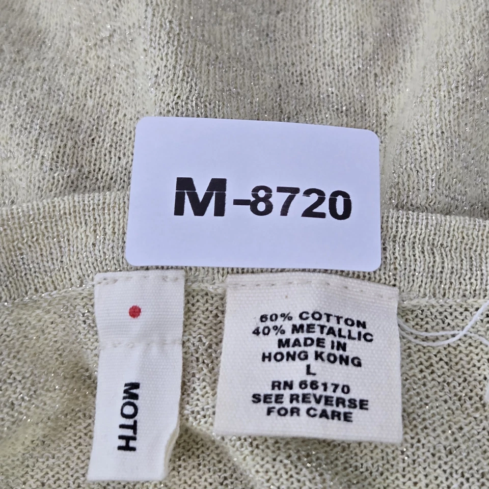 Suéter Moth Anthropologie Mujer L Amarillo Cárdigan Metálico Manga Larga Foto 2 de 4