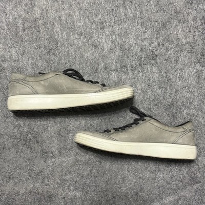 ECCO Soft 7 Sneakers Shoes Size 9 Gray Nubuck Leather Low-Top Gray 