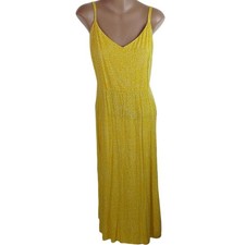 Gap Dress Womens L Sundress Yellow Polka Dot Cami Midi Slip Summer Boho Casual