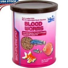 Bio-Pure Freeze Dried Blood Worms Fish Food All Life Stages Granule Dispenser US