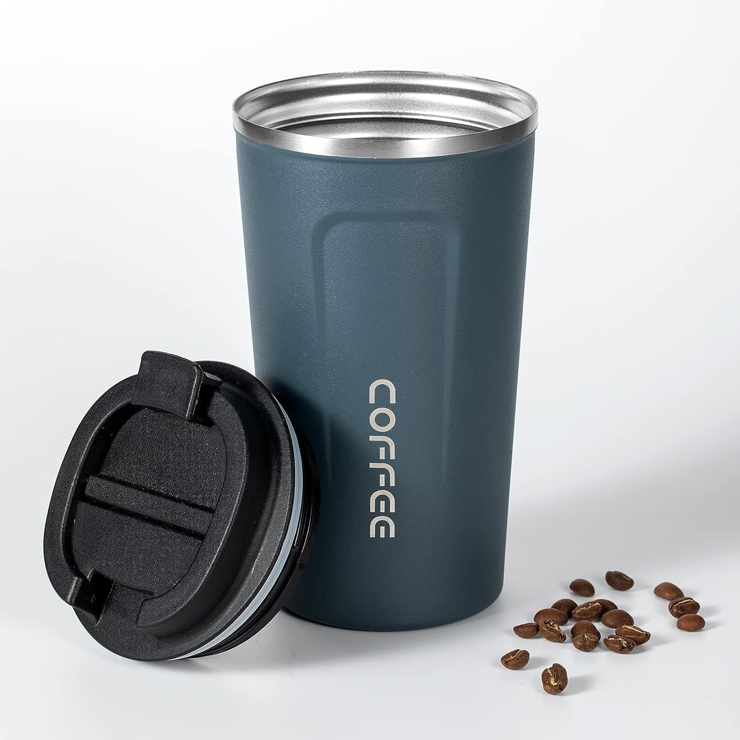Travel Coffee Mug, 17oz Insulated Tumbler with Lid Spill 17 Ounces, Ivory