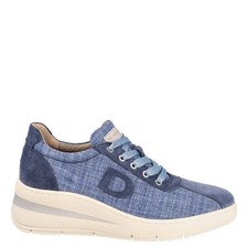 Zapatillas Serena Para Mujer De Cuero Y Tela De Cáñamo, Con Cuña - JEA (Jeans)