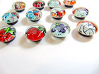 12 older domed glass magnets with colorful animals, fruit, etc.: Made in Japan — photo 2
