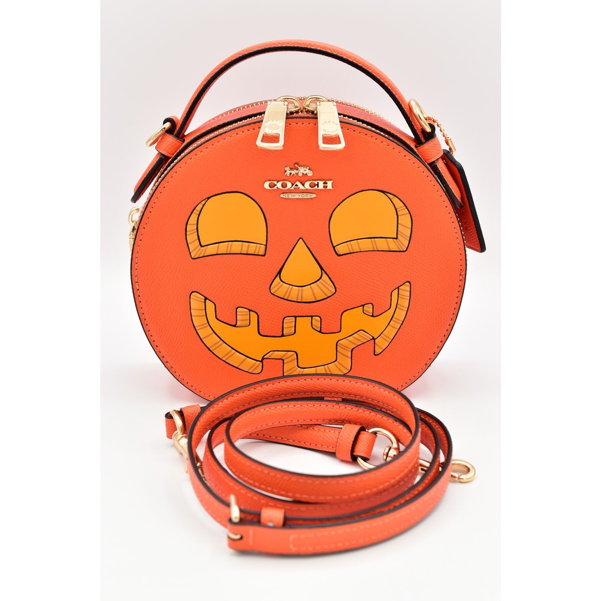 Coach Canteen Crossbody Bag Halloween Jack o Lantern Face Pumpkin