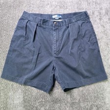 Vtg Polo Ralph Lauren Andrew Pleated Chino Shorts Mens 36 Navy Blue 6" Inseam
