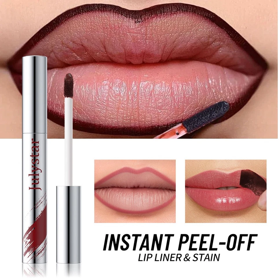 Tear Off Glaze Finish With Base Color Tinted Lip Peel-off Lip Stain Lipstick ~ - Image 4 of 4