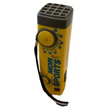 MDR SPORTS AM/FM Pocket Mini Radio Yellow Gray Portable WORKS TESTED