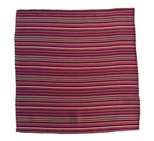 Handmade in Italy Purple Pink Violet Striped Pocket Square 100 Silk