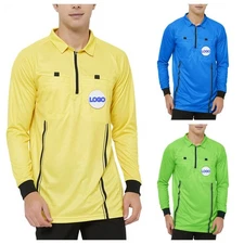 Custom Official Soccer Referee Jersey Long Sleeve Embroidered USSF Jersey