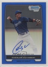 2012 Bowman Chrome Prospects Blue Refractor 34/150 Cheslor Cuthbert Auto 1l2