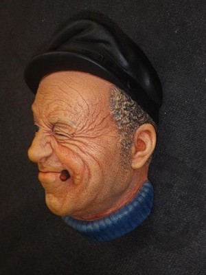 Vintage 1967 Bossons England Boatman Wall Decor Chalkware Art