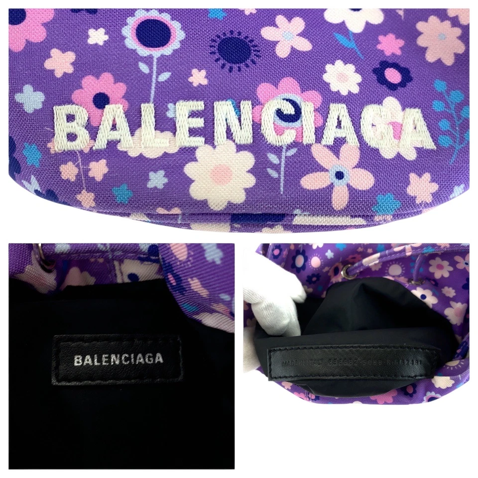 Bolso de hombro BALENCIAGA con cordón flor PU 656682 2 vías púrpura Foto 4 de 4