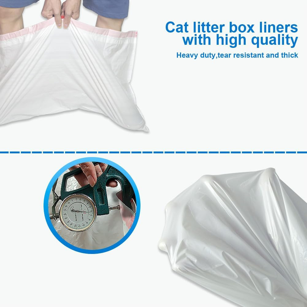 10 Count Litter Box Liners Jumbo, Heavy Duty Cat Litter Box Liners: Tear Free...