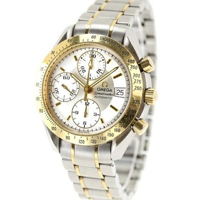 Omega Speedmaster Date 3313.30 Chronograph Herrenuhr K18YG Edelstahl Gold-Silber