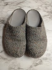 FitFlop Women's Gray Wool Felt Mule Slip-On Slippers Rubber Sole Size 5