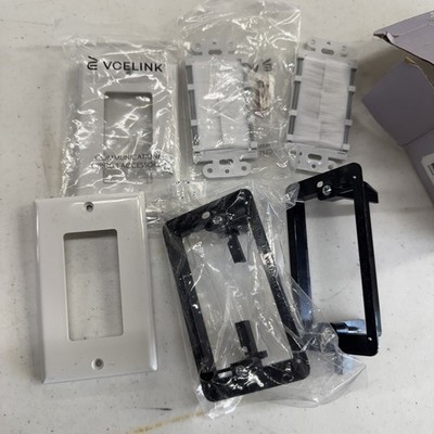 VCELINK White Acrylonitrile Decorator Brush Wall Plate with Mounting Bracket